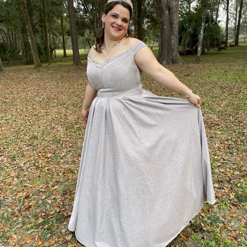 Elegant Off-Shoulder lavender  Evening Gown